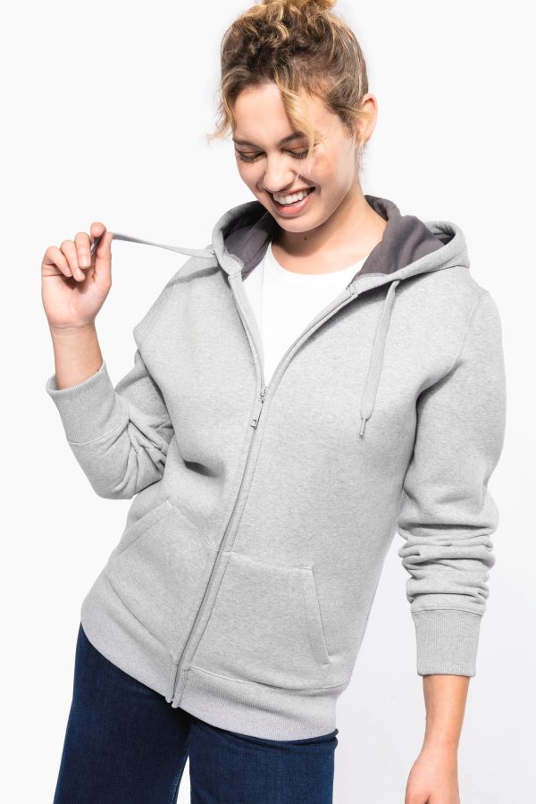 Sweat-shirt zippé capuche unisexe – Image 2