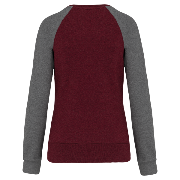 Sweat-shirt French Terry Bio bicolore col rond manches raglan femme – Image 18